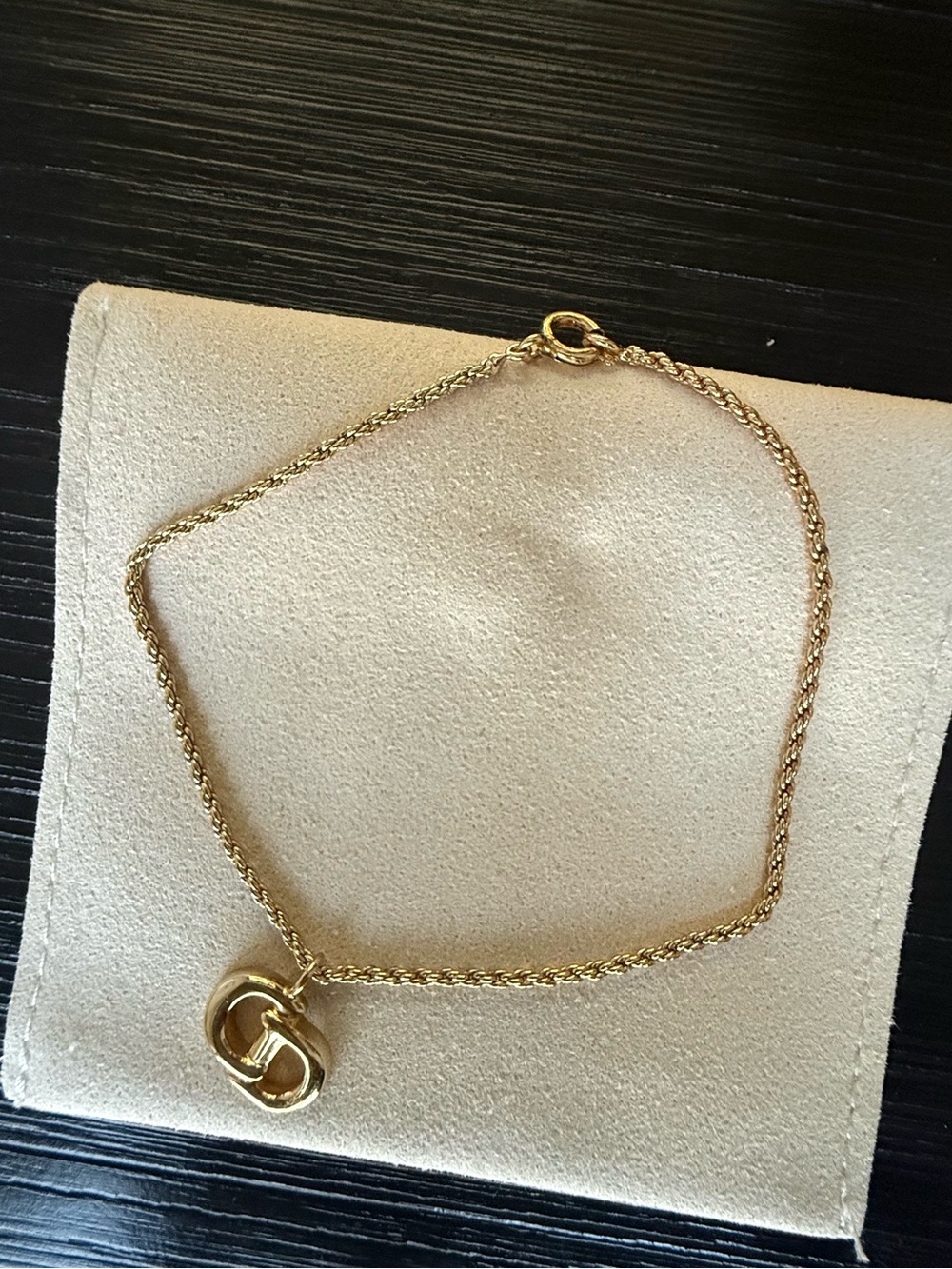 Christian Dior Vintage Gold-Tone Bracelet Chain